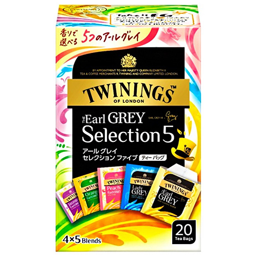 片岡物産 トワイニング アールグレイ セレクション ファイブ 2.0~2.1g×20袋×24個入|紅茶 TWININGS ティーバッグ インスタント 紅茶