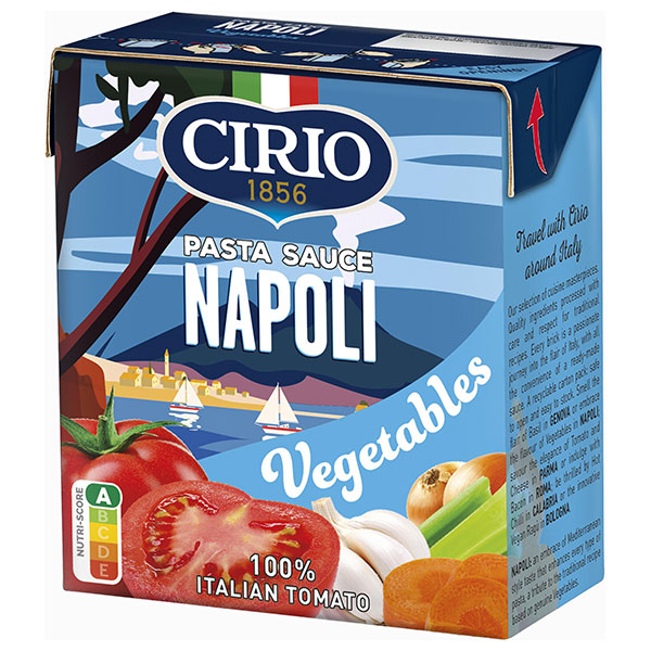 モンテ物産 チリオ パスタソース ナポリ トマト&ベジタブル 340g紙パック×12個入|パスタソース イタリア 食材 イタリアントマト ニュートリスコア A