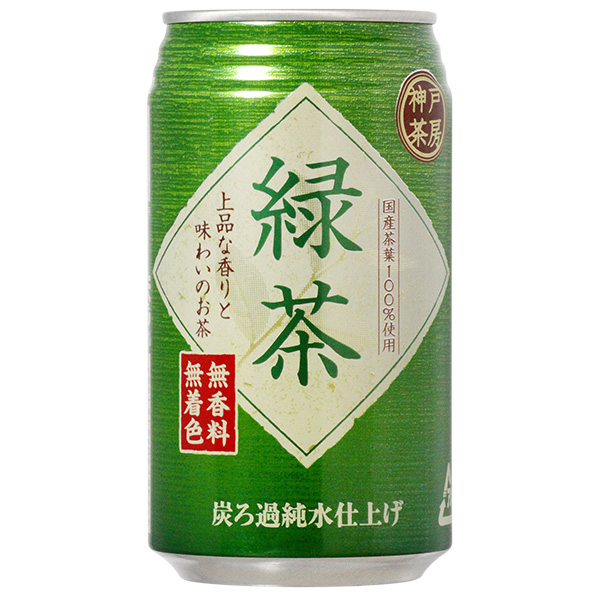 富永貿易 神戸茶房 緑茶 340g缶×24本入|茶飲料 緑茶 お茶 缶
