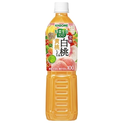 カゴメ 野菜生活100 まろやか完熟白桃＆黄桃ミックス 720mlペットボトル×15本入×(2ケース)