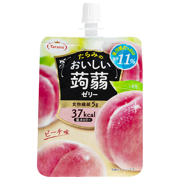 たらみ おいしい蒟蒻ゼリー ピーチ味 150gパウチ×30本入|ゼリー飲料 こんにゃく 桃 パウチ 低カロリー
