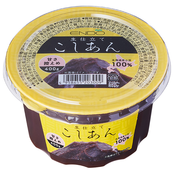 遠藤製餡 生仕立て こしあん カップ 400g×18(6×3)個入|あんこ こしあん 小豆 あずき 菓子 北海道産小豆 甘さ控えめ