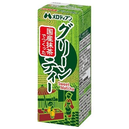 メロディアン グリーンティー 200ml紙パック×24本入|お茶 茶飲料 抹茶 紙パック