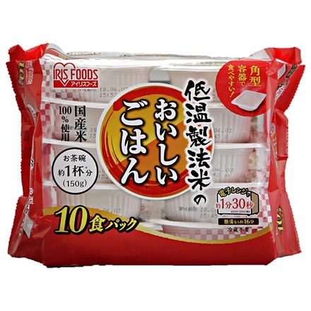 アイリスオーヤマ 低温製法米のおいしいごはん 国産米100% 10食パック (150g×10食)×4個入|一般食品 レトルト食品 ご飯 パック ごはん