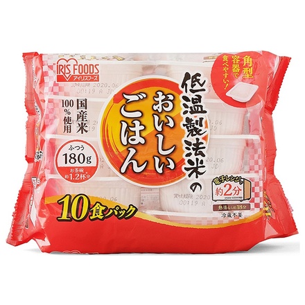 アイリスオーヤマ 低温製法米のおいしいごはん 国産米100% 10食パック (180g×10食)×4個入|一般食品 レトルト食品 ご飯 パック ごはん