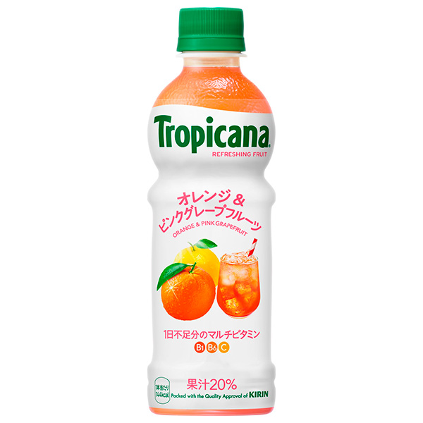 キリン トロピカーナ リフレッシュフルーツ オレンジ&ピンクグレープフルーツ 330mlペットボトル×24本入|果実飲料 トロピカーナ ミックスジュース