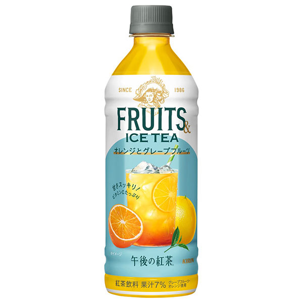 キリン 午後の紅茶 FRUITS ICE TEA オレンジとグレープフルーツ 500mlペットボトル×24本入|紅茶 フルーツティー 午後ティー オレンジ グレープフルーツ アイスティー