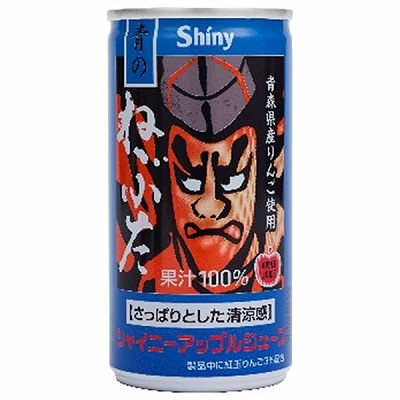 青森県りんごジュース シャイニー アップルジュース 青のねぶた 190g缶×30本入×(2ケース)