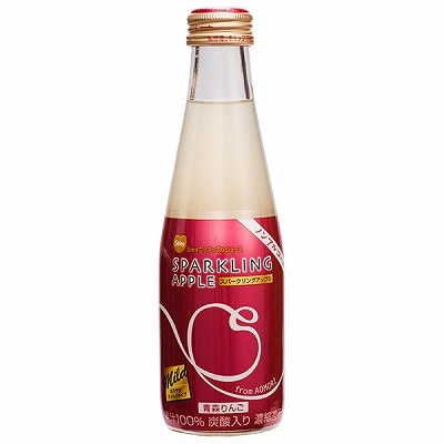 青森県りんごジュース シャイニー スパークリングアップル マイルド 200ml瓶×24本入×(2ケース)