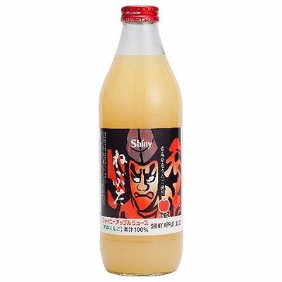 青森県りんごジュース シャイニー アップルジュース ねぶた 1L瓶×6本入×(2ケース)