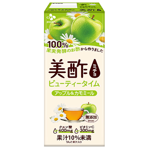 CJジャパン 美酢(ミチョ) ビューティータイム アップル&カモミール 200ml紙パック×24本入|お酢 酢飲料 無添加 ストレート リンゴ りんご