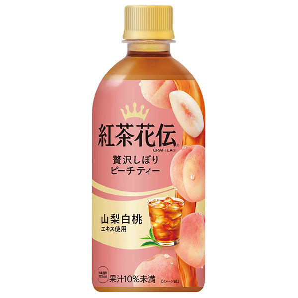 コカコーラ 紅茶花伝 CRAFTEA(クラフティー) 贅沢しぼりピーチティー 440mlペットボトル×24本入|ピーチ 紅茶 果汁 フルーツティー
