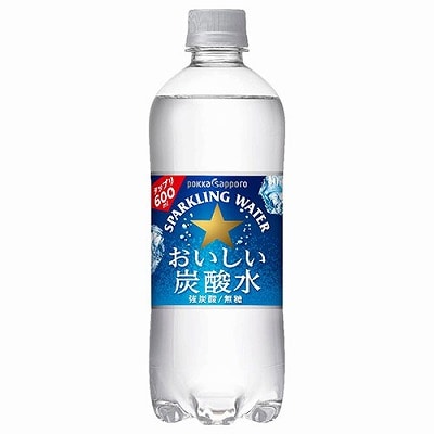 ポッカサッポロ おいしい炭酸水 600mlペットボトル×24本入