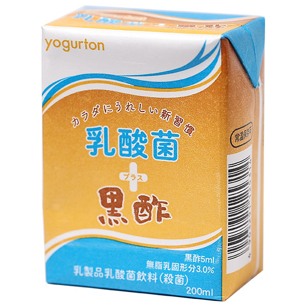 ヨーグルトン乳業 乳酸菌プラス黒酢 200ml紙パック×16本入|乳酸菌飲料 酢飲料 黒酢