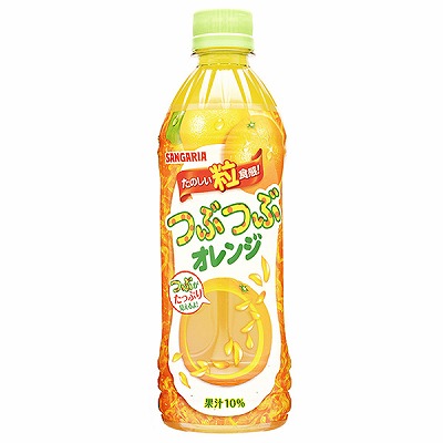 サンガリア つぶつぶオレンジ 500mlペットボトル×24本入×(2ケース)