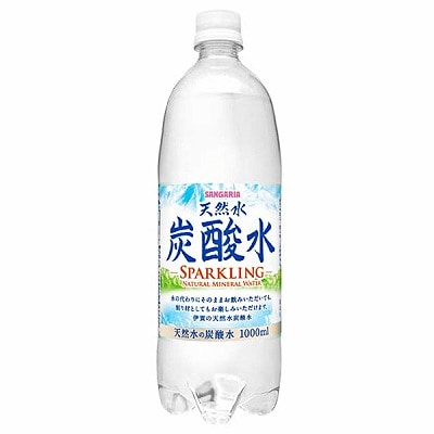 サンガリア 伊賀の天然水 炭酸水 1Lペットボトル×12本入×(2ケース)