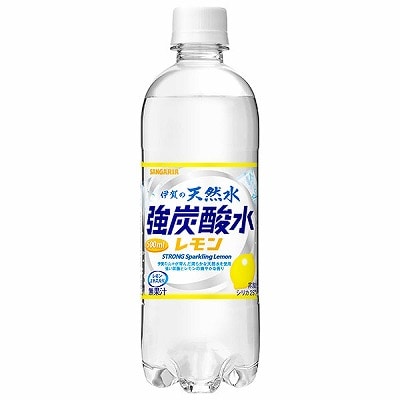 サンガリア 伊賀の天然水 強炭酸水 レモン 500mlペットボトル×24本入×(2ケース)