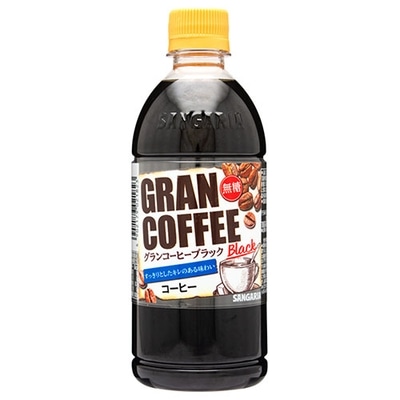 サンガリア グランコーヒー ブラック 500mlペットボトル×24本入×(2ケース)