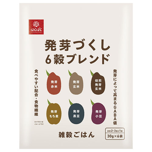 はくばく 発芽づくし6穀ブレンド 180g(30g×6袋)×6袋入|雑穀米 ご飯 ごはん 六穀 穀物 炊飯用