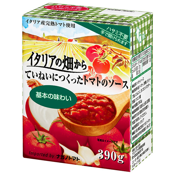 ナガノトマト イタリアの畑から ていねいにつくったトマトのソース 基本の味わい 390g×12個入|トマトピューレ トマトソース 調味料
