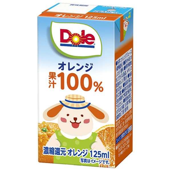 雪印メグミルク Dole(ドール) オレンジ 100% 125ml紙パック×18本入|果実飲料 ジュース 濃縮還元