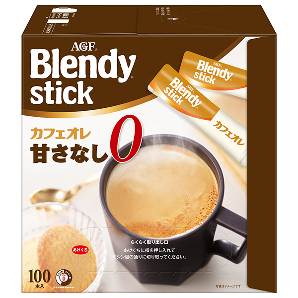 AGF ブレンディ スティック カフェオレ 甘さなし (8.3g×100本)×4箱入|インスタント スティック コーヒー