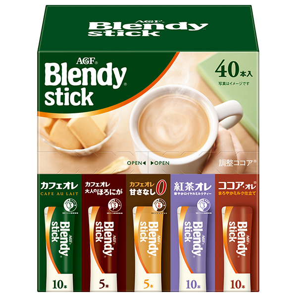 AGF ブレンディ スティック アソート 40本×6箱入|インスタント スティック 珈琲 マキアート 紅茶 ココア