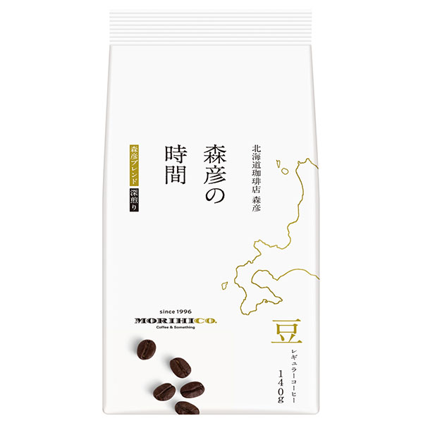 AGF 森彦の時間 豆 森彦ブレンド 140g袋×12袋入|レギュラーコーヒー 嗜好品 珈琲 豆