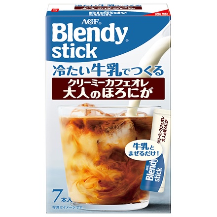 AGF ブレンディ スティック 冷たい牛乳でつくるクリーミーカフェオレ大人のほろにが (6.5g×7本)×24箱入|インスタント カフェオレ スティックコーヒー 嗜好品 珈琲