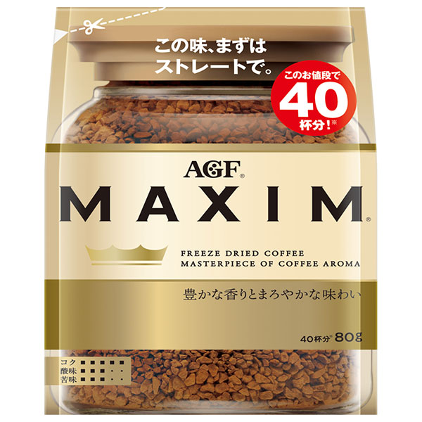 AGF マキシム 80g袋×12袋入|コーヒー インスタントコーヒー 珈琲 MAXIM