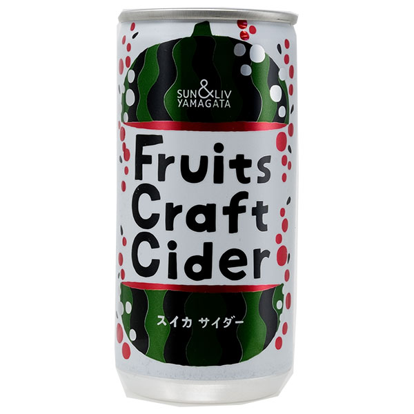 山形食品 FruitsCraftCider スイカ 200ml缶×30本入|すいか スイカ 炭酸 炭酸飲料 サイダー