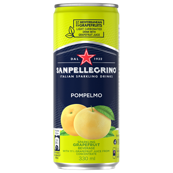 日仏貿易 サンペレグリノ ポンペルモ(グレープフルーツ) 330ml缶×24本入|炭酸飲料 果実飲料 フルーツ 缶