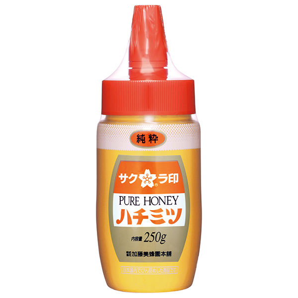 加藤美蜂園 サクラ印 純粋ハチミツ 250g×12本入|嗜好品 シロップ はちみつ 蜂蜜