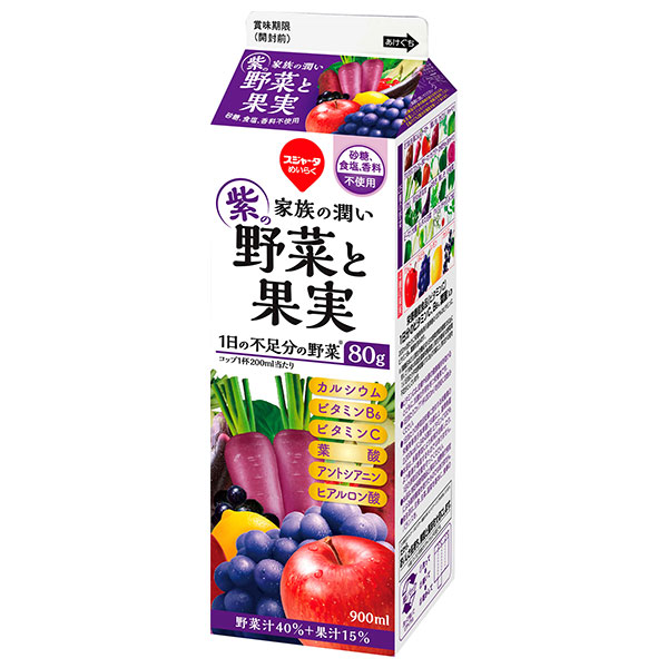 スジャータ 家族の潤い 紫の野菜と果実 900ml紙パック×12本入 チルド 冷蔵品|チルド商品 野菜飲料 ミックス 紙パック 1l 1L