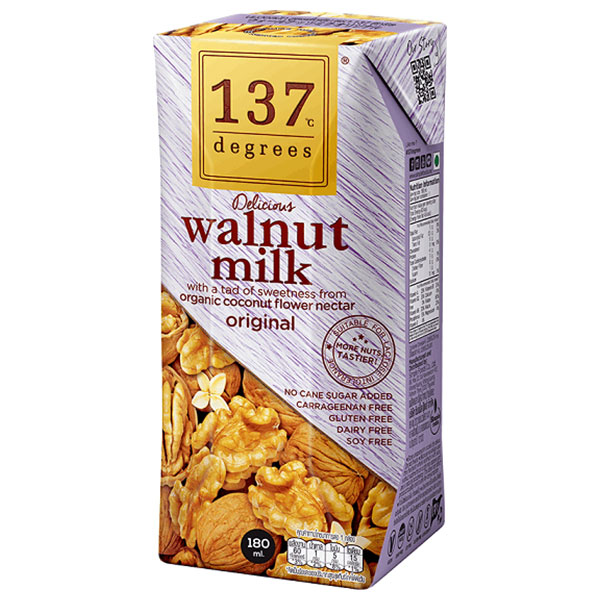 HARUNA(ハルナ) 137ディグリーズ ウォールナッツミルク(プリズマ容器) 180ml紙パック×36本入|ナッツ飲料 紙パック プリズマ容器