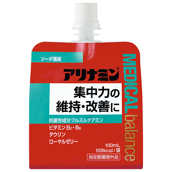 アリナミン製薬 アリナミン メディカルバランス ソーダ風味 100mlパウチ×36本入|医薬部外品 栄養ドリンク 疲労回復 ゼリー飲料