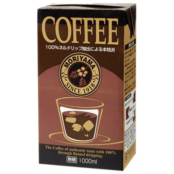 守山乳業 MORIYAMA ストレートコーヒー 1000ml紙パック×6本入|コーヒー 無糖 ストレート 1l 1L