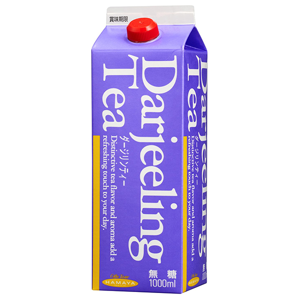 ハマヤ ダージリンティー 無糖 1000ml紙パック×12本入|紅茶 無糖 アイスティー1l 1L