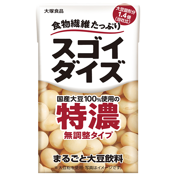 大塚食品 スゴイダイズ 無調整タイプ特濃 125ml紙パック×24本入|大豆 紙パック 国産大豆100% イソフラボン 無調整