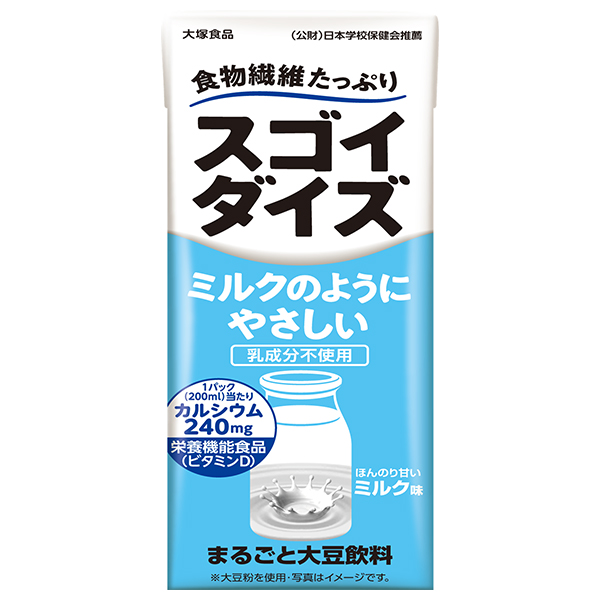 大塚食品 スゴイダイズ ミルクのようにやさしいミルク味 200ml紙パック×24本入|大豆 紙パック ビタミン カルシウム 栄養機能食品 ビタミンD