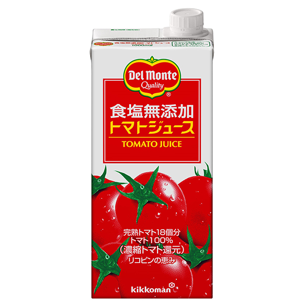 デルモンテ 食塩無添加 トマトジュース 1L紙パック×6本入|トマトジュース 食塩無添加 野菜ジュース 濃縮 トマト