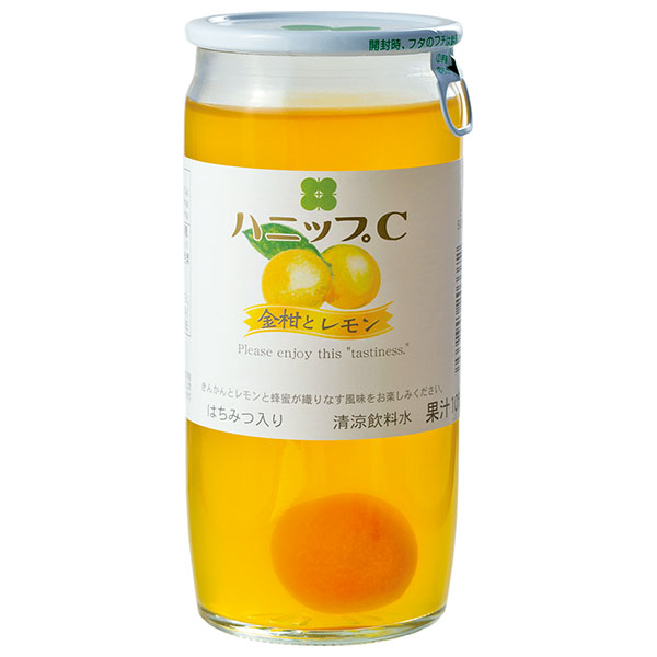 プラム食品 ハニップC 金柑とレモン 200g瓶×15本入|ジュース きんかん はちみつ入 ビン