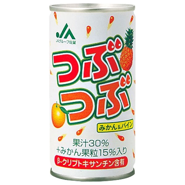 JAビバレッジ佐賀 つぶつぶ みかん&パイン 195g缶×20本入|果汁入り 果汁 おれんじ パインアップル
