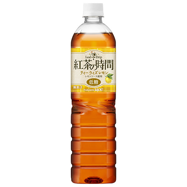 UCC 紅茶の時間 ティーウィズレモン 低糖 900mlペットボトル×12本入|紅茶 レモンティー レモン 低糖 アイスティー