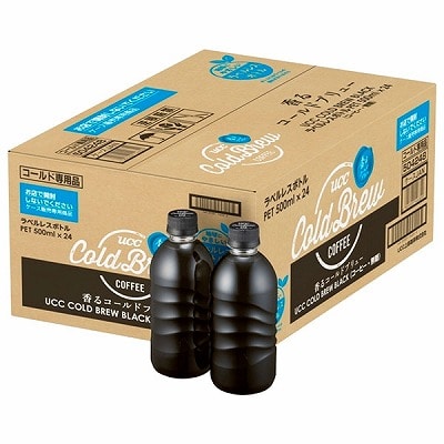 UCC COLD BREW BLACK(コールドブリュー ブラック) ラベルレスボトル 500mlペットボトル×24本入×(2ケース)