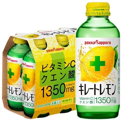 ポッカサッポロ キレートレモン(6本パック) 155ml瓶×24(6×4)本入