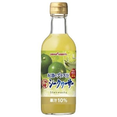 ポッカサッポロ お酒にプラス 沖縄シークヮーサー 300ml瓶×12本入×(2ケース)