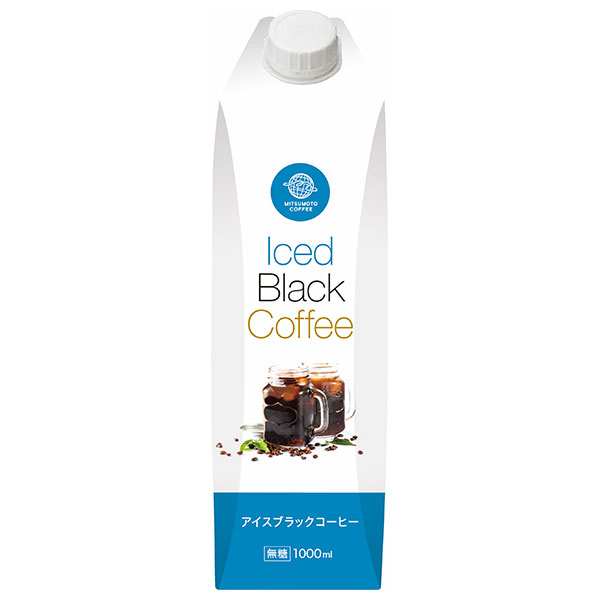 三本コーヒー アイスブラックコーヒー無糖 1000ml紙パック×6本入|珈琲 アイスコーヒー 無糖 ブラック 紙パック 1l 1L
