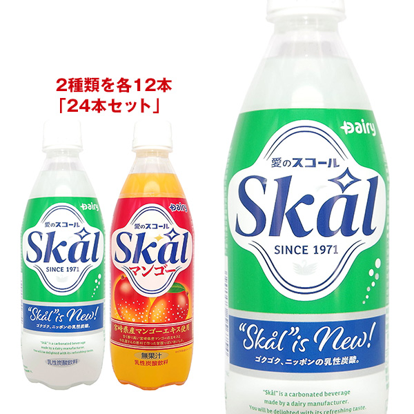 南日本酪農協同 スコール 詰め合わせセット 500mlペットボトル×24(2種×12)本入|炭酸飲料 乳性 PET