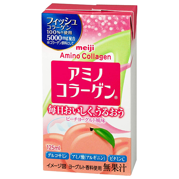 明治 アミノコラーゲン 125ml紙パック×24本入 メーカー 問屋直送|コラーゲン ピーチヨーグルト風味